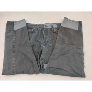 TOPMAN Original Patchwork Men's Denim Jeans W32 L30 Gray Blue Relaxed Fit